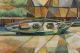 1959 Vintage Mid - Century Modernist Orrie Nordness Sailboat Painting Cubist Style Other Maritime Antiques photo 4