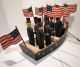 Magnificent Wwii Era Patriotic Red,  White&blue Carved American Folk Art Row Boat Folk Art photo 3