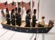 Magnificent Wwii Era Patriotic Red,  White&blue Carved American Folk Art Row Boat Folk Art photo 4