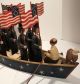 Magnificent Wwii Era Patriotic Red,  White&blue Carved American Folk Art Row Boat Folk Art photo 5