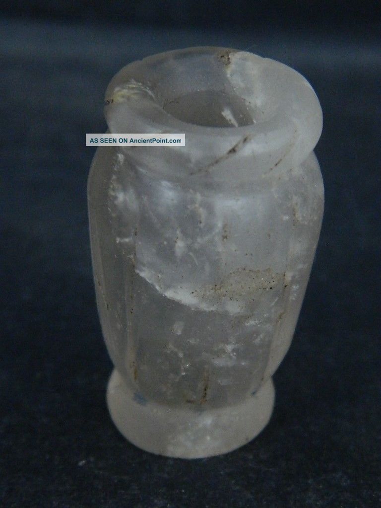Ancient Rock Crystal Stone Bottle Roman 200 Bc Stn179 Roman photo