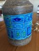 Vtg Bitossi Lamp Mcm Blue Ceramic Mid-Century Modernism photo 1