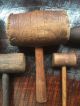 Antique Wooden Mallets Carpenter Tools Primitive Wooden Hammers Gavels Primitives photo 4