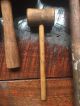 Antique Wooden Mallets Carpenter Tools Primitive Wooden Hammers Gavels Primitives photo 6