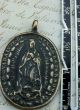 Antique 17th Century O.  L.  Of Guadalupe & St.  Michael Archangel Dated 1682 Medal Latin American photo 1