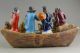 Rare Old Purple Clay Carving Myth 8 Immoral Play Chess On The Boat Noble Statue Figurines & Statues photo 3