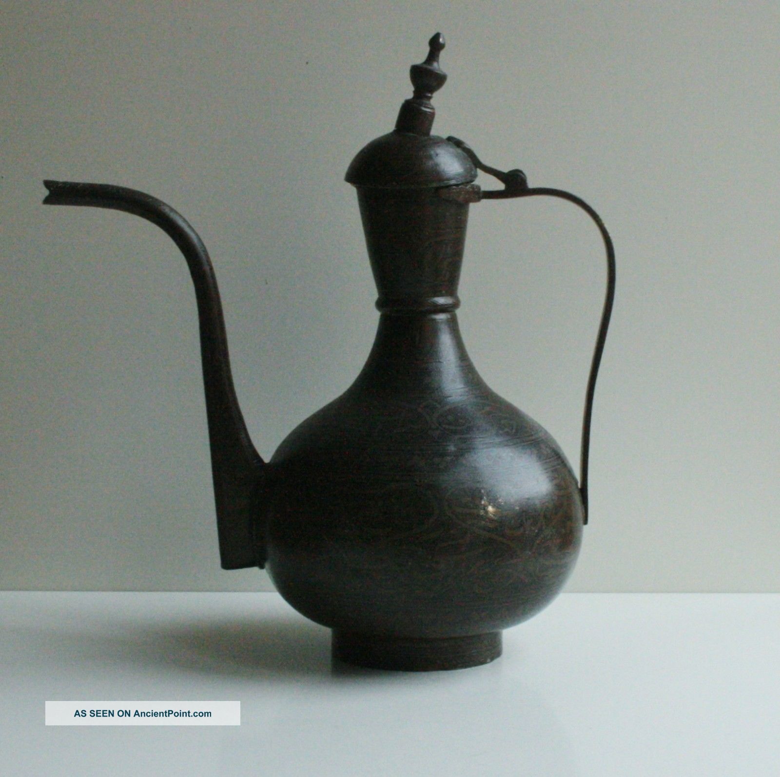 13. 6 " Antique Arabic Middle East Copper Kettle Tea Coffee Pot Bedouin