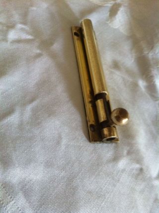 Reclaimed / Antique William Tonks 4 Inch Brass Cylinder Bolt photo