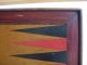 19th Century Painted Wood Checkers & Backgammon Two Sided Game Board Antique Primitives photo 5