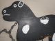 Aafa Antique Naive Hand Made Wood Garden Silhouette Spotted Dog Paint Primitives photo 1