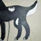 Aafa Antique Naive Hand Made Wood Garden Silhouette Spotted Dog Paint Primitives photo 2