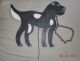Aafa Antique Naive Hand Made Wood Garden Silhouette Spotted Dog Paint Primitives photo 4