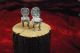 2 Unusual 1.  75 - 2 Inch Doll House To Silver Palace Small Ornate Side Chairs Miniatures photo 1