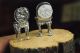 2 Unusual 1.  75 - 2 Inch Doll House To Silver Palace Small Ornate Side Chairs Miniatures photo 7