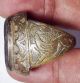 Ancient King Hunter Lapis Intaglio & Deer Bronze Ring 7 Size Near Eastern photo 4