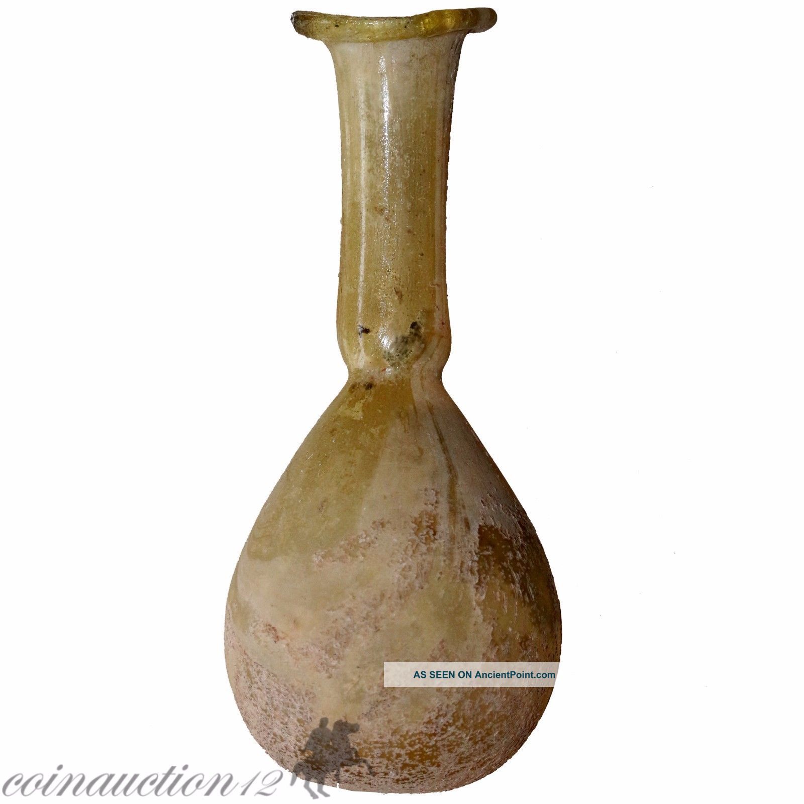 Museum Quality Roman Glass Medicine Bottle 200 - 400 Ad Roman photo