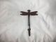 Lg Vintage Style Heavy Cast Iron Firefly Dragonfly Hook Rustic Finish 7 