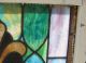 Vintage Antique Stained Glass Window Wood Frame Is 28 Wide X 32 Tall 1900-1940 photo 1