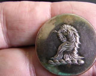 Mystery Livery Button 6 Fuzzy Demi Lion Firmin 1880 - 1904 Silver 25mm photo