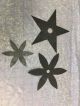 Three Vintage Early Antique Tin Quilting Stencils Patterns - Flowers & Star Primitives photo 3