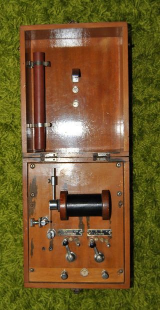 Antique Schall & Son Of London Shock Machine In Hinged Wood Case Vgc photo