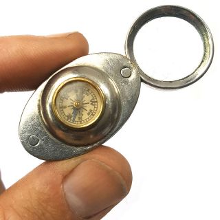 A Fine Vintage 1920s Pocket Compass Folding Magnifying Glass Jewellers Loupe photo