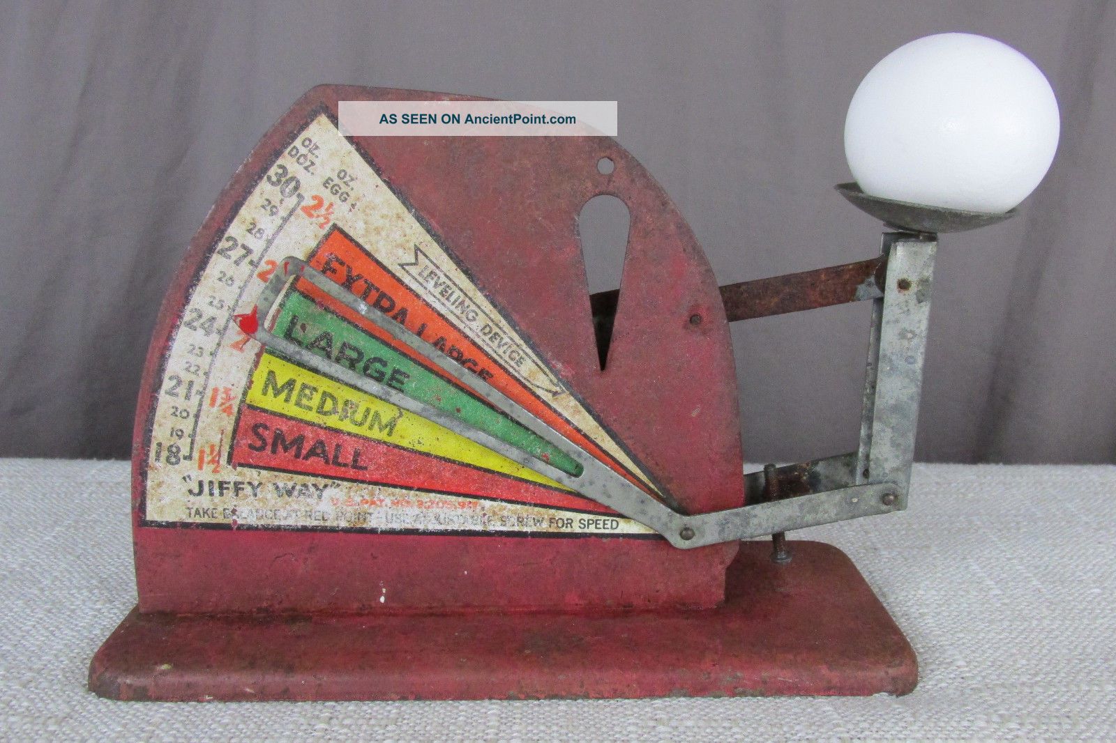 Vintage Jiffy Way Egg Scale Red Farm Weigh Measure Grade Chicken Duck Usa Scales photo