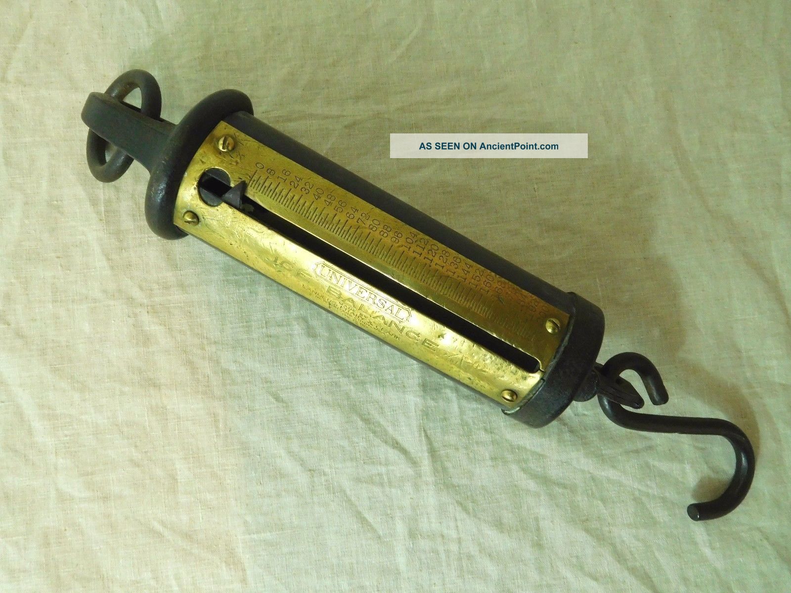 Universal Hanging Brass & Iron 200 Lb.  Ice Scale Scales photo