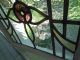 Rd250 Very Pretty Older Leaded Stained Glass English Rose Window From England 1900-1940 photo 3