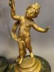 (2) Antique 19thc Figural Victorian Winged Putti Cherub Gilt Statue Candlesticks Metalware photo 4