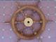 C.  1970 ' S Solid Mahogany & Brass Six Handled Ship ' S Wheel Vintage Maritime Ship Other Maritime Antiques photo 3