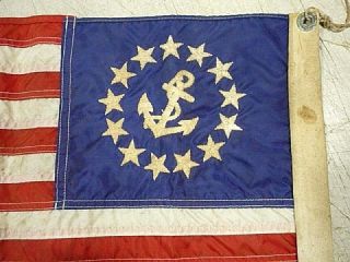 Vintage Ensign Maritime Nautical Boat Yacht Ship Flag Sewn Stars And Stripes photo