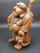 Intricately Carved Chinese Hardwood Happy Buddha 16 Inches. Figurines & Statues photo 2