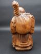 Intricately Carved Chinese Hardwood Happy Buddha 16 Inches. Figurines & Statues photo 4