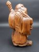 Intricately Carved Chinese Hardwood Happy Buddha 16 Inches. Figurines & Statues photo 5