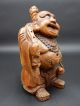 Intricately Carved Chinese Hardwood Happy Buddha 16 Inches. Figurines & Statues photo 6