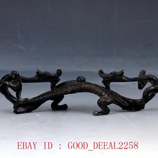 Old Chinese Handmade Bronze Dragon Statue photo