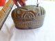 Vtg Galvanized Hand Hammered Embossed Metal Lunch Box Purse Steampunk India Boho Primitives photo 2