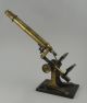 Antique 19c Brass Microscope & Bench Bullseye Condenser Magnifier & Slides Cased Other Antique Science Equip photo 10