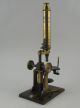Antique 19c Brass Microscope & Bench Bullseye Condenser Magnifier & Slides Cased Other Antique Science Equip photo 6