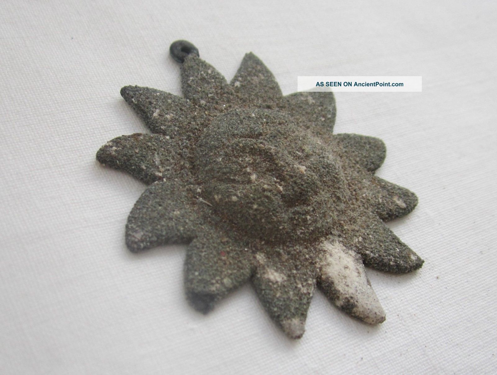 Old Sterling Silver Pendant Found Metal Detecting In The Mediterranean Sea. European photo