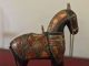 Vintage Carved Wood Horse Inlay Brass Horn Bone Figurine Sculpture Statue Carved Figures photo 4