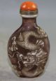 Chinese Coloured Glaze Carving Dragon And Phoenix Snuff Bottles Snuff Bottles photo 1