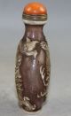 Chinese Coloured Glaze Carving Dragon And Phoenix Snuff Bottles Snuff Bottles photo 3