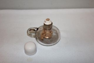 Antique Doctors - Physicians Glass Alcohol Lamp With Porcelain Wick Collar - Cap - Bl photo