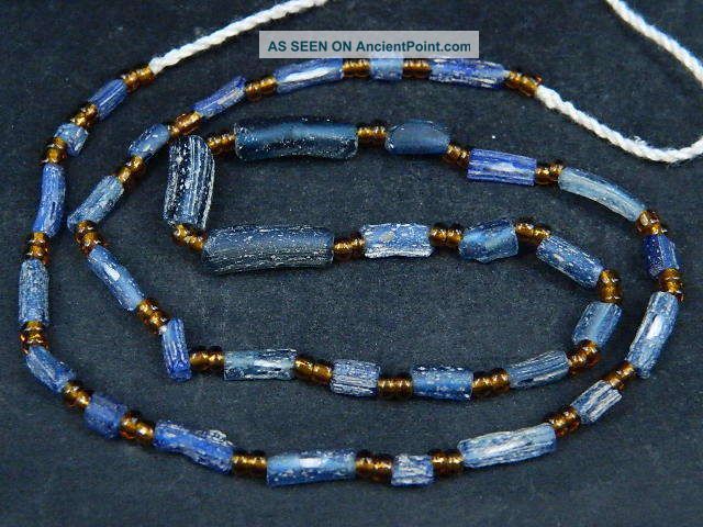 Ancient Fragment Glass Beads Strand Roman 200 Bc Be1454 Near Eastern photo