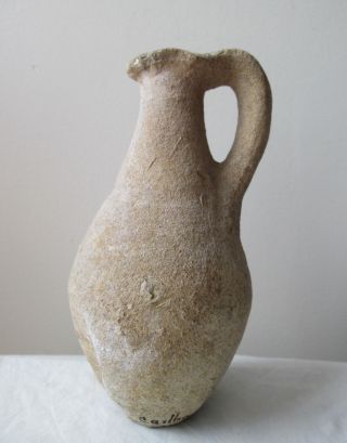 Ancient Carthage Tunisia Holy Land Pottery Jug Vessel W Handle 3rd Century B.  C photo