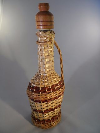 Wicker Bottle Willow Wrapped Bottle Made In Ua 0.  5l Handmade photo