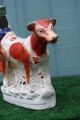 Mid 19thc Staffordshire Russet Red & White Cow Creamer & Milkmaid C1860s Creamers & Sugar Bowls photo 9