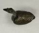 E648: Very Rare Japanese Old Smallish Copper Incense Burner Of Duck Statue Statues photo 6